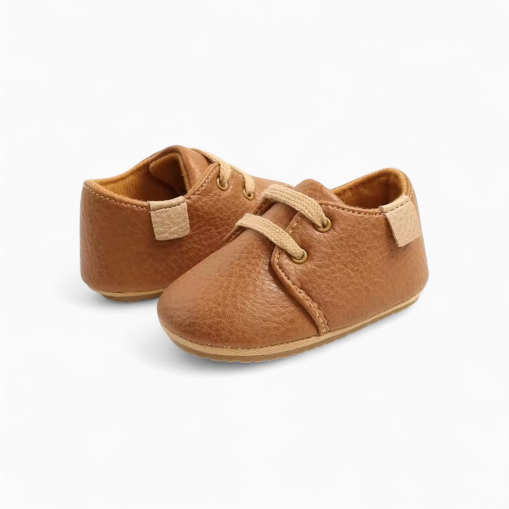 Baby Boy Lace-Up Loafers with Soft Sole