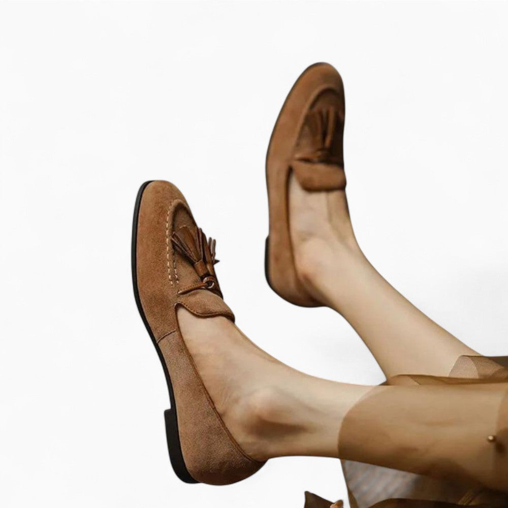 Genuine Suede Tassel Loafers for Women