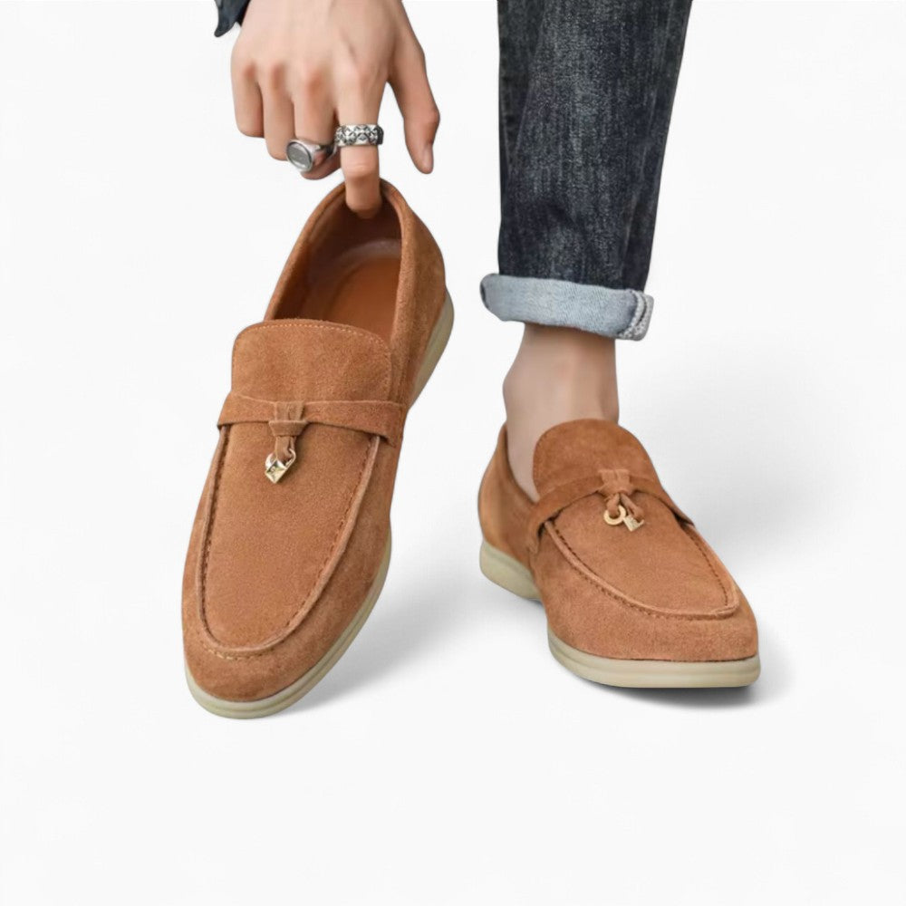 Men's Camel Suede Tassel Loafers