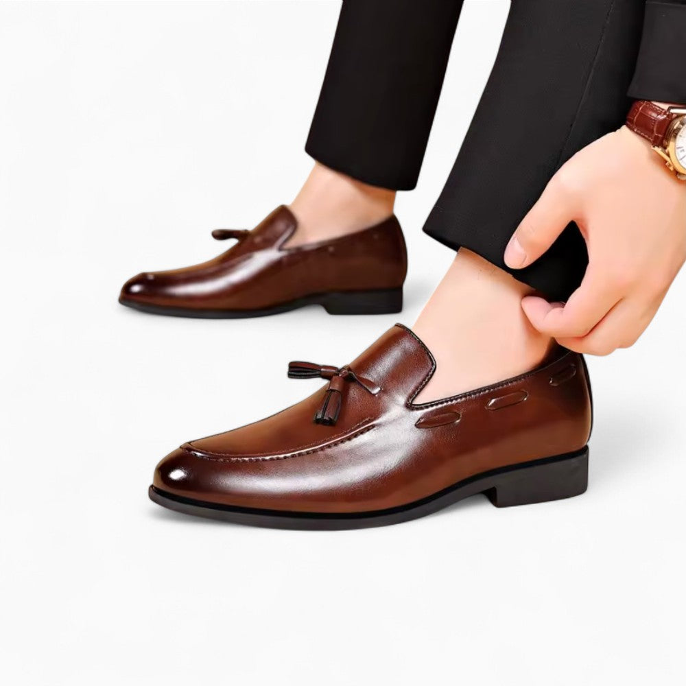 Men’s Brown Genuine Leather Tassel Loafers