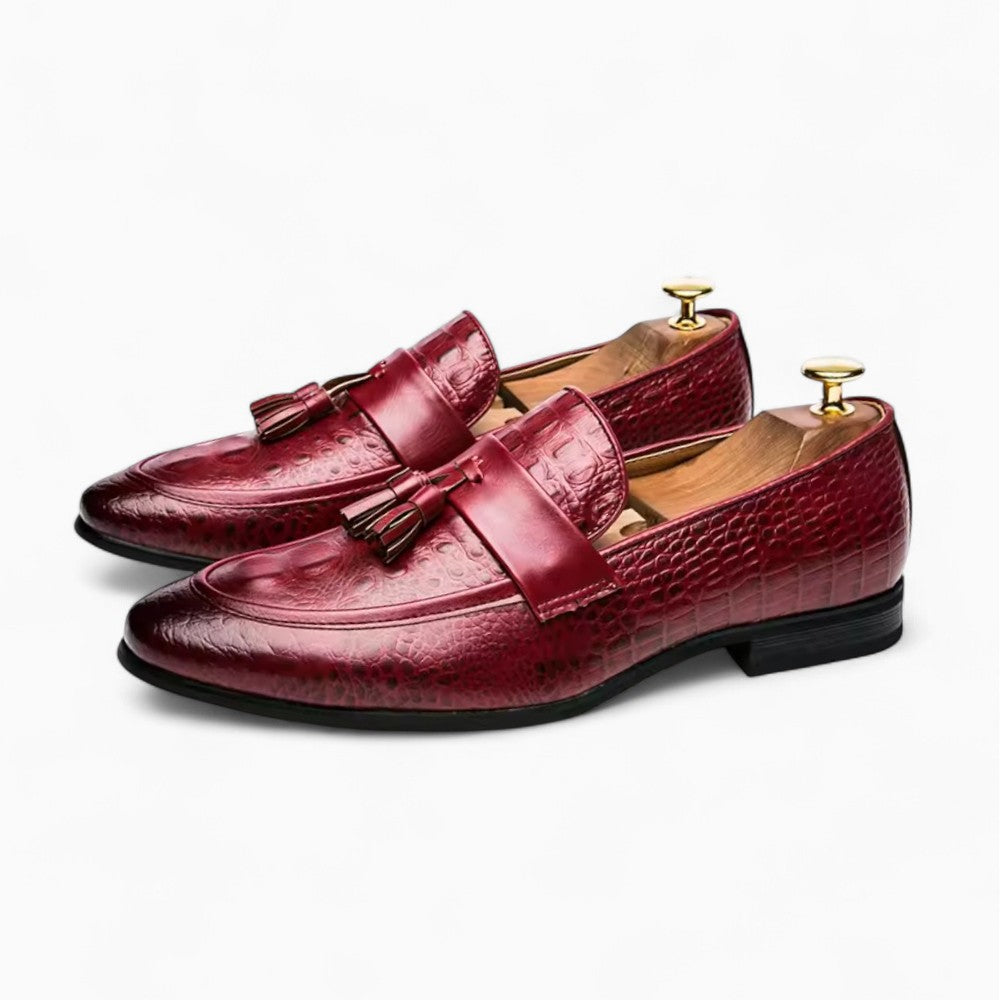 Men’s Tassel Loafers with Croc Effect