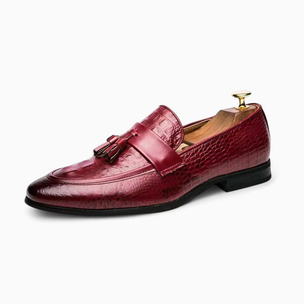 Men’s Tassel Loafers with Croc Effect