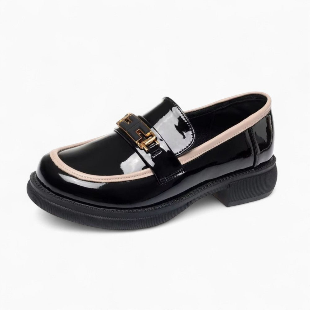Women's Patent Leather Round Toe Loafers