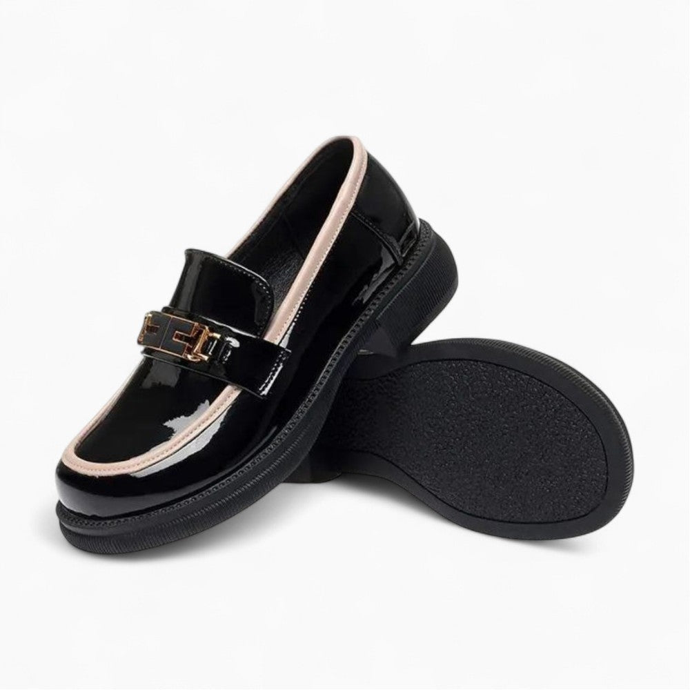 Women's Patent Leather Round Toe Loafers
