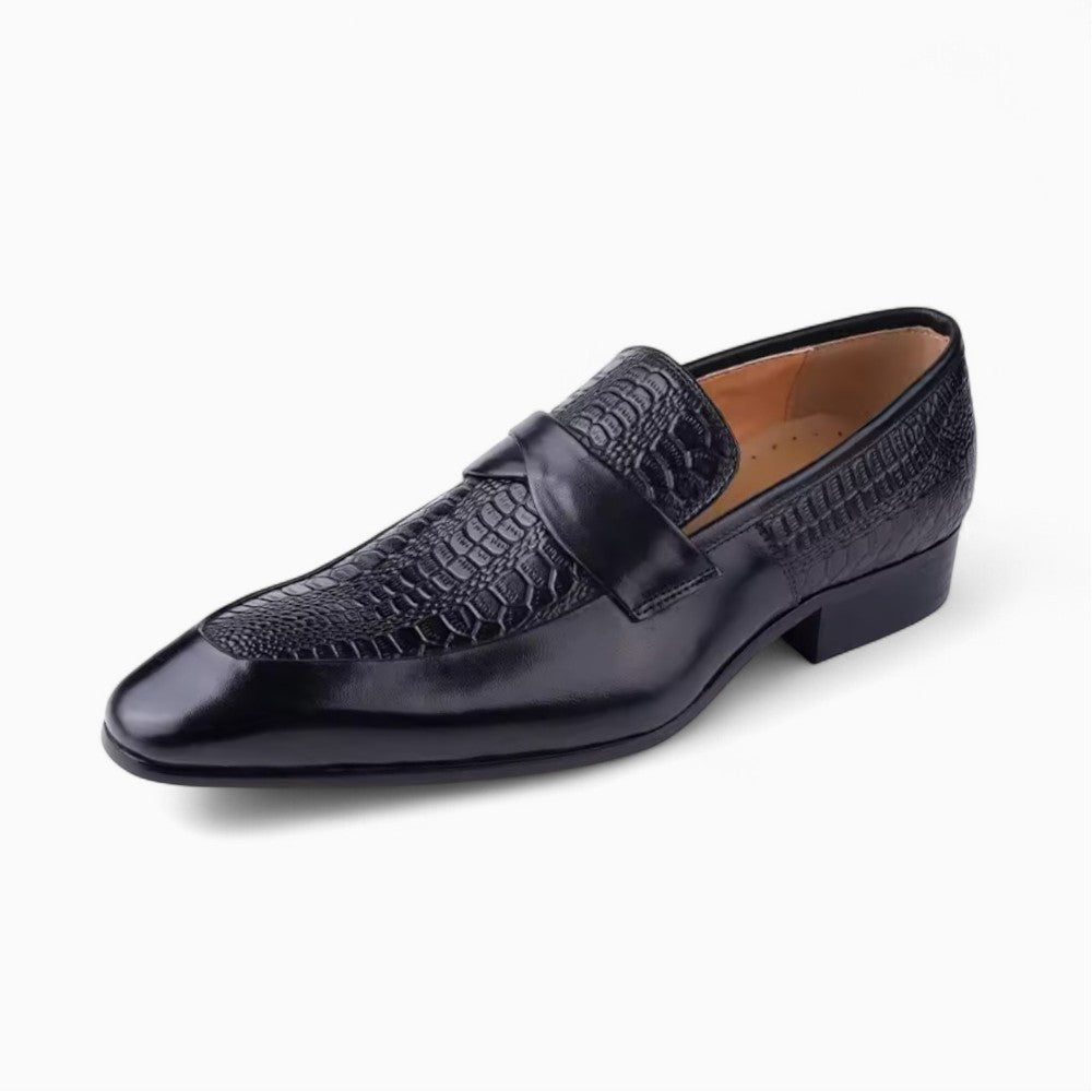 Genuine Leather Pointed Toe Loafers for Men