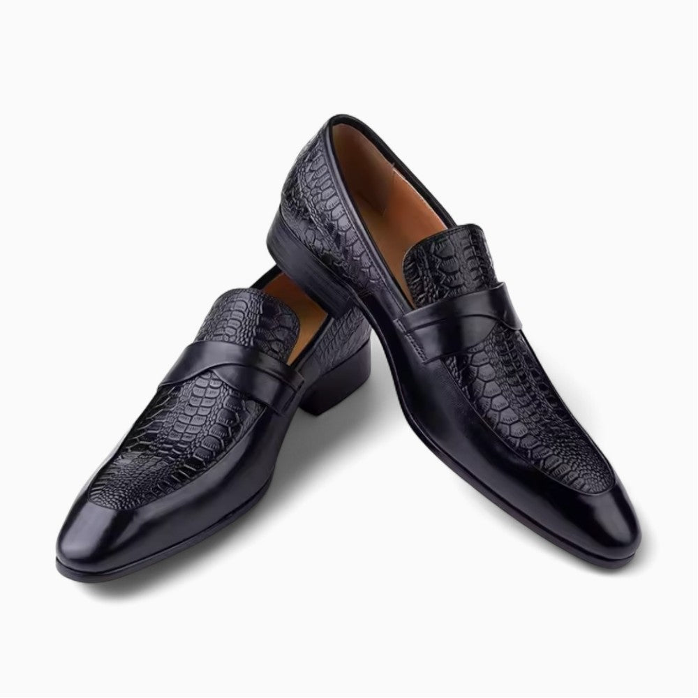 Genuine Leather Pointed Toe Loafers for Men