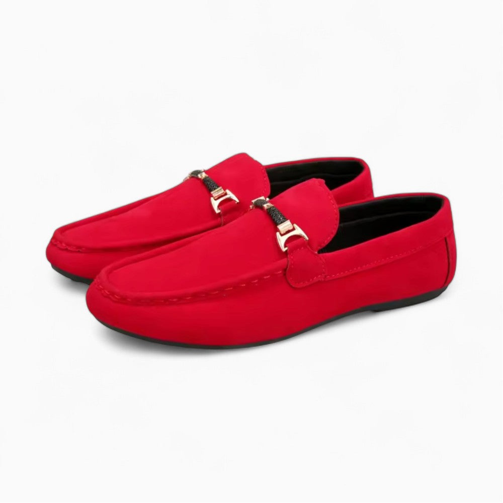 Suede Loafers with Buckle for Men
