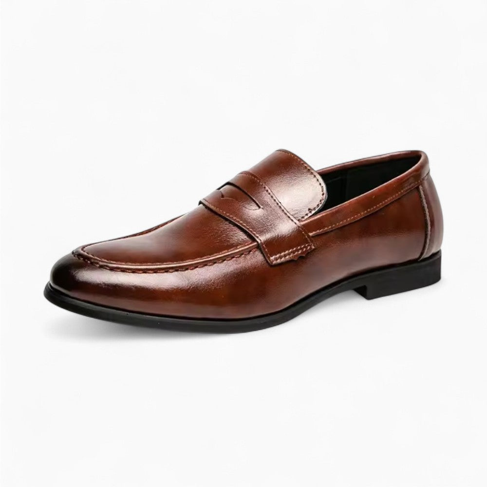 Men's Leather Loafer with Rubber Sole