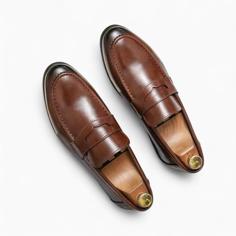 Men's Leather Loafer with Rubber Sole