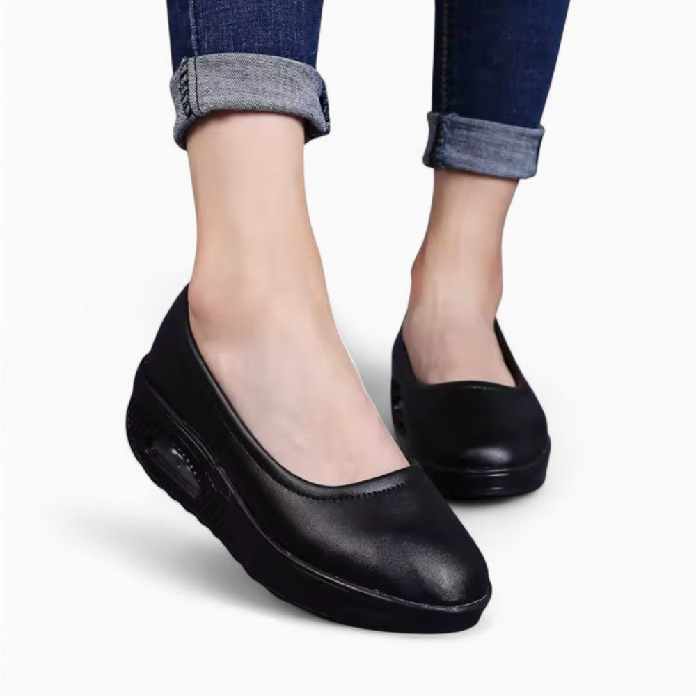 Patent Leather Ballet Loafers with Round Toe