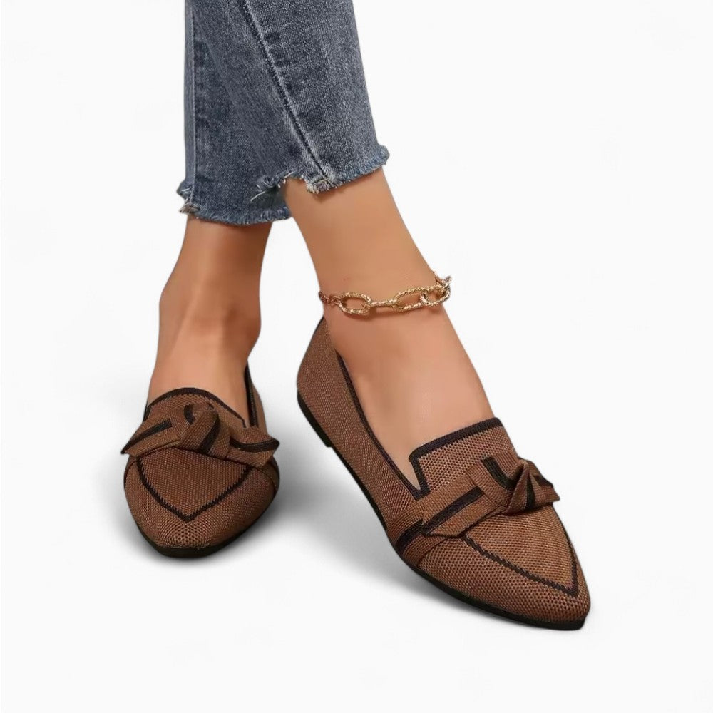 Pointed Toe Ballet Loafers with Buckles