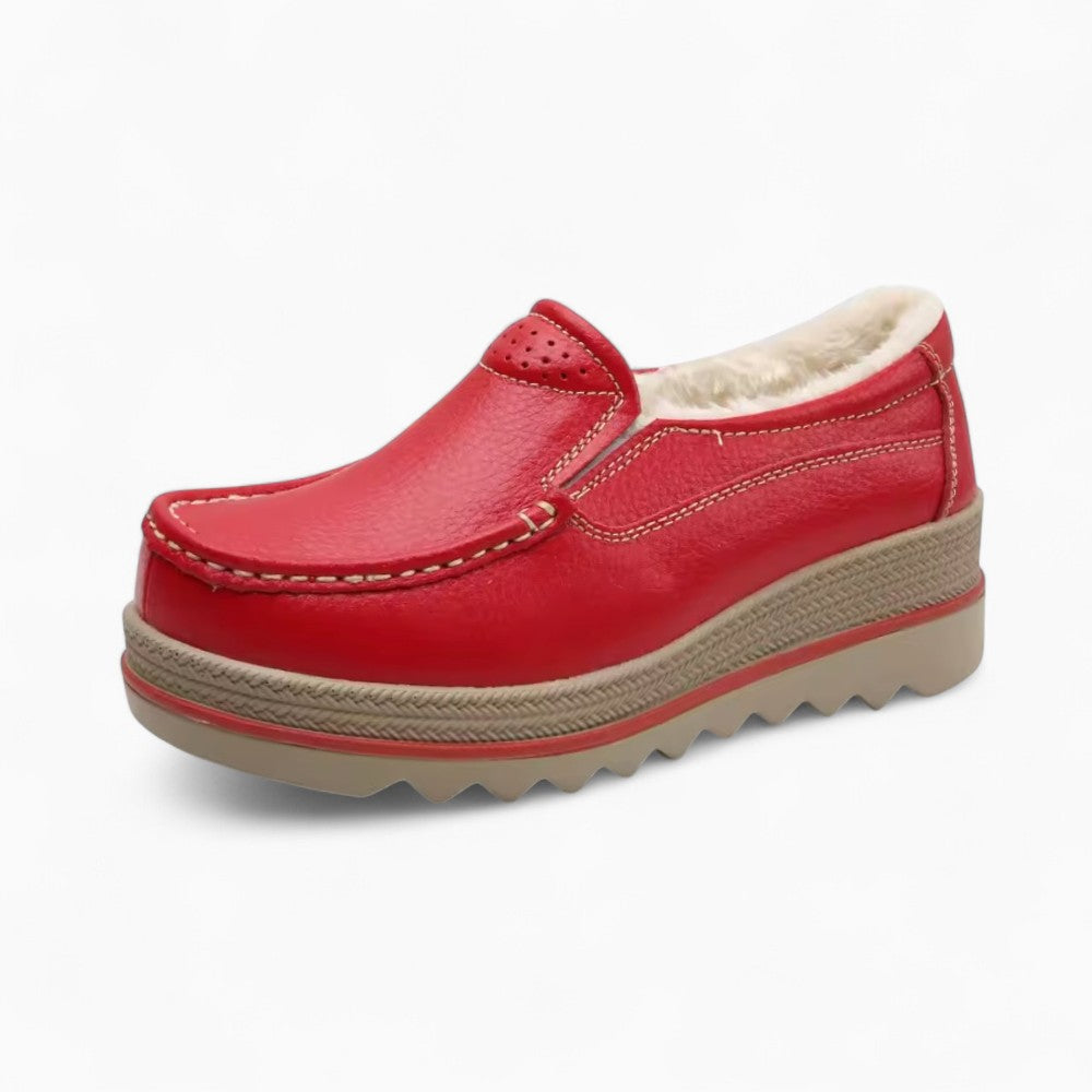 Women's Red Platform Orthopedic Loafers
