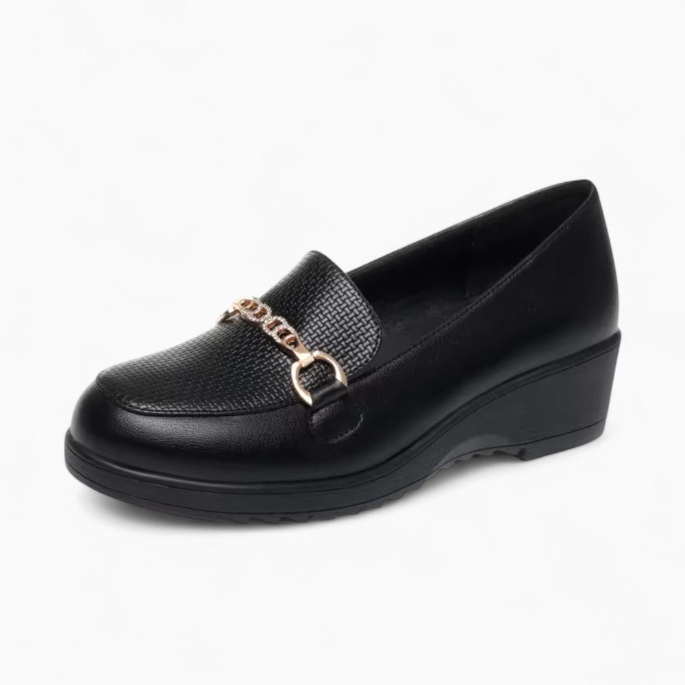 Women's Black Platform Orthopedic Loafers