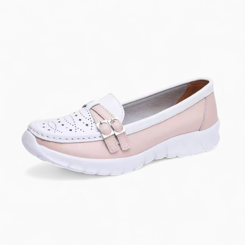 Women's Thick-Soled Leather Effect Orthopedic Loafers