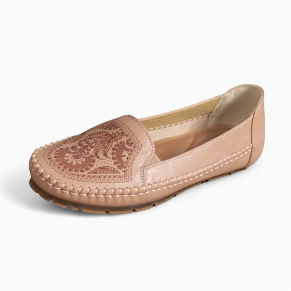 Synthetic Leather Perforated Orthopedic Loafers for Women