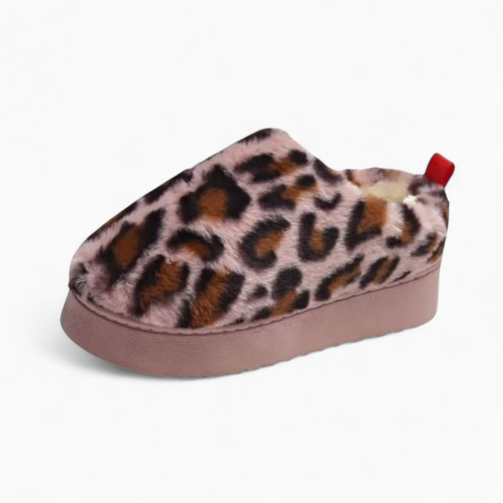 Trendy Leopard Loafers with Thick Pink Sole for Women