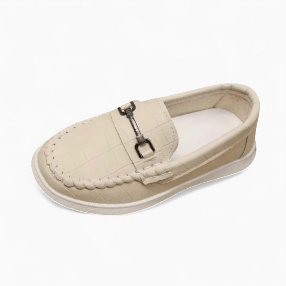 Neutral-Coloured Fabric Loafers for Children