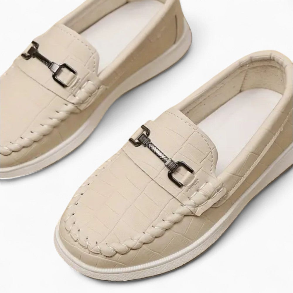 Neutral-Coloured Fabric Loafers for Children
