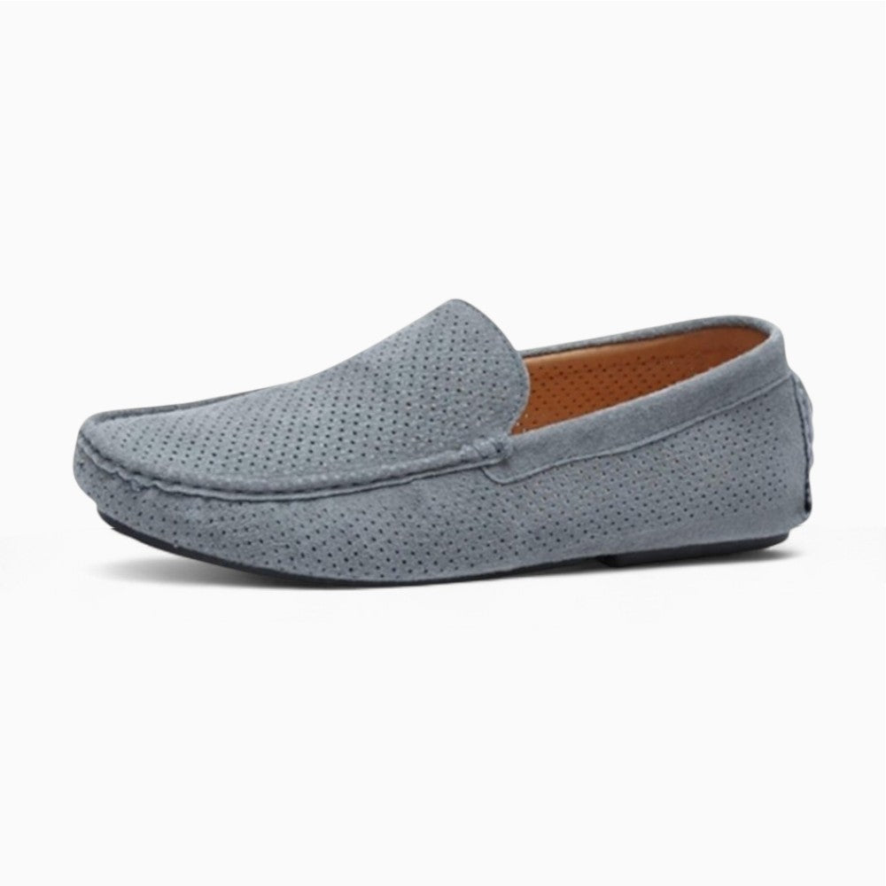 Casual Grey Suede Loafers for Men
