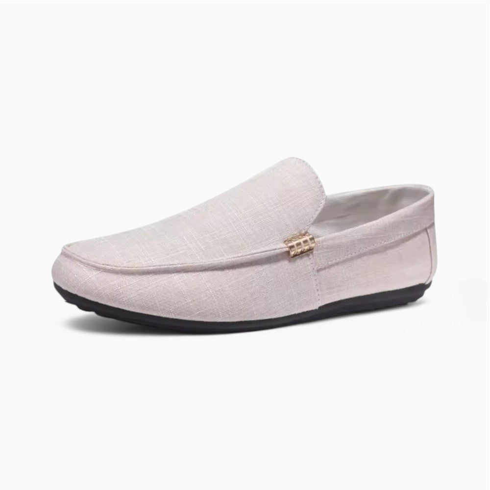 Casual Beige Suede Loafers for Men