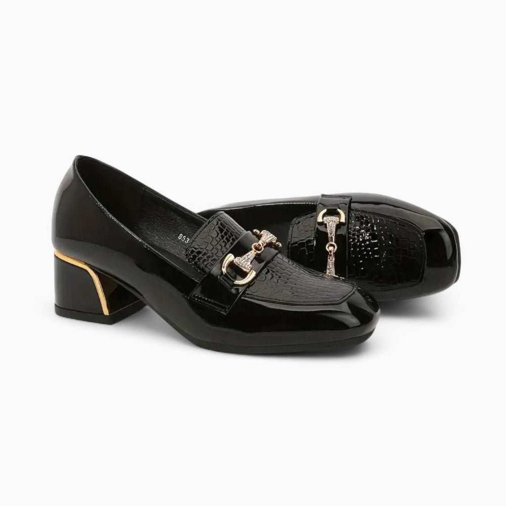 Square Toe Genuine Leather Loafers for Women