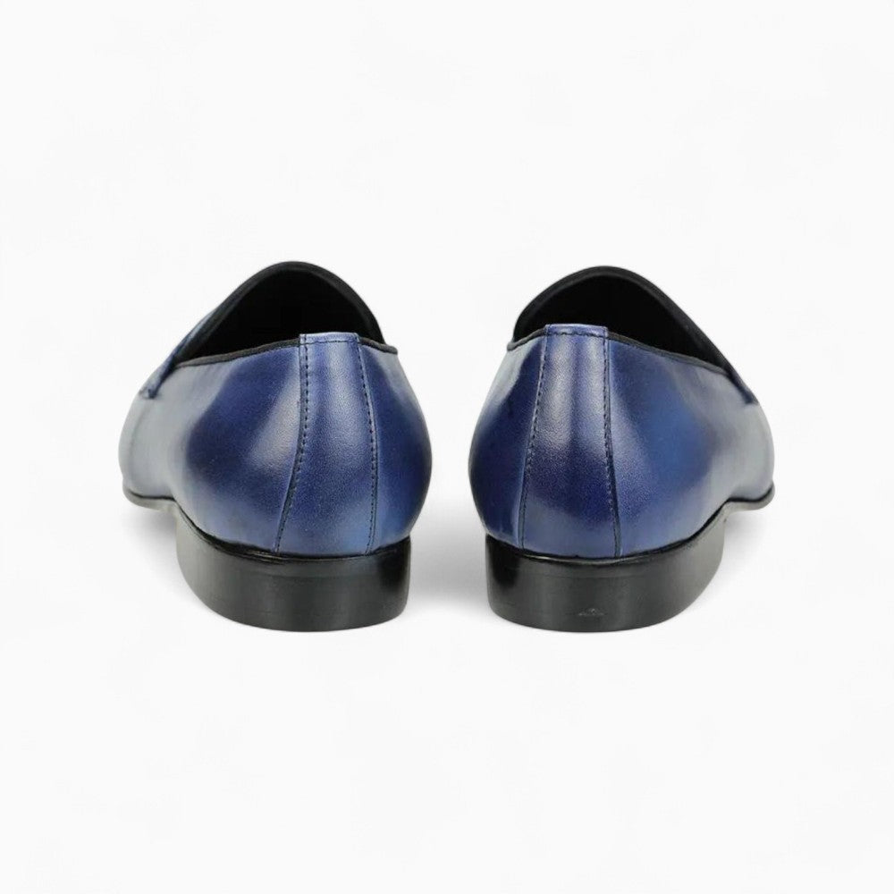 Blue Genuine Leather Loafers for Men