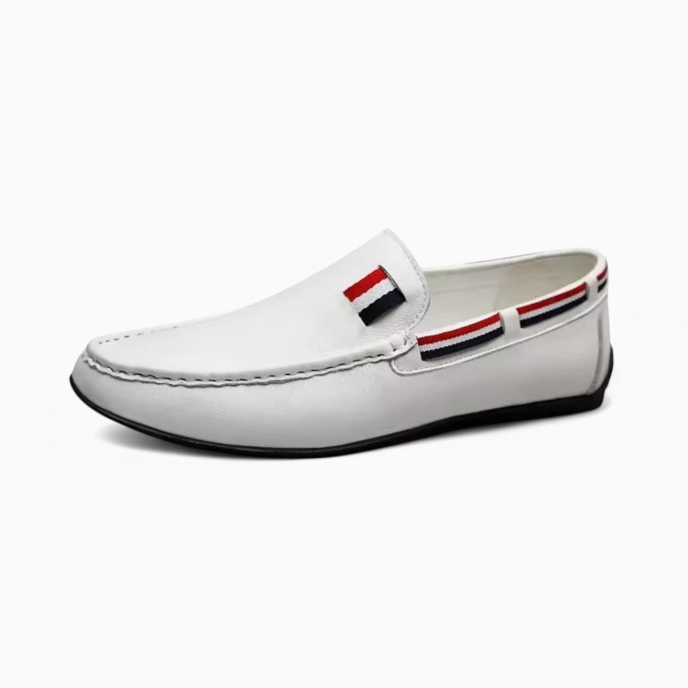 Casual White Leather-Look Loafers for Men