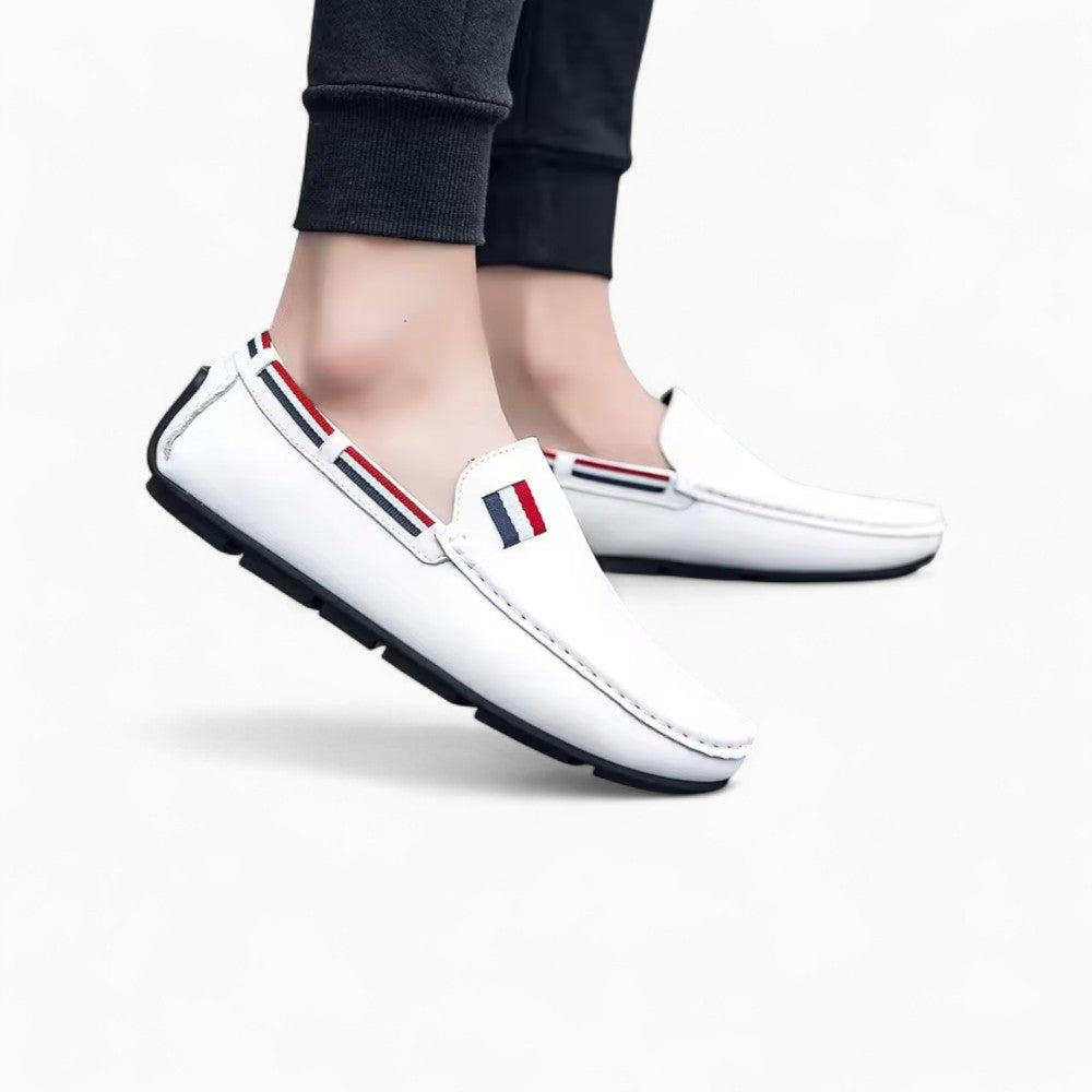 Casual White Leather-Look Loafers for Men