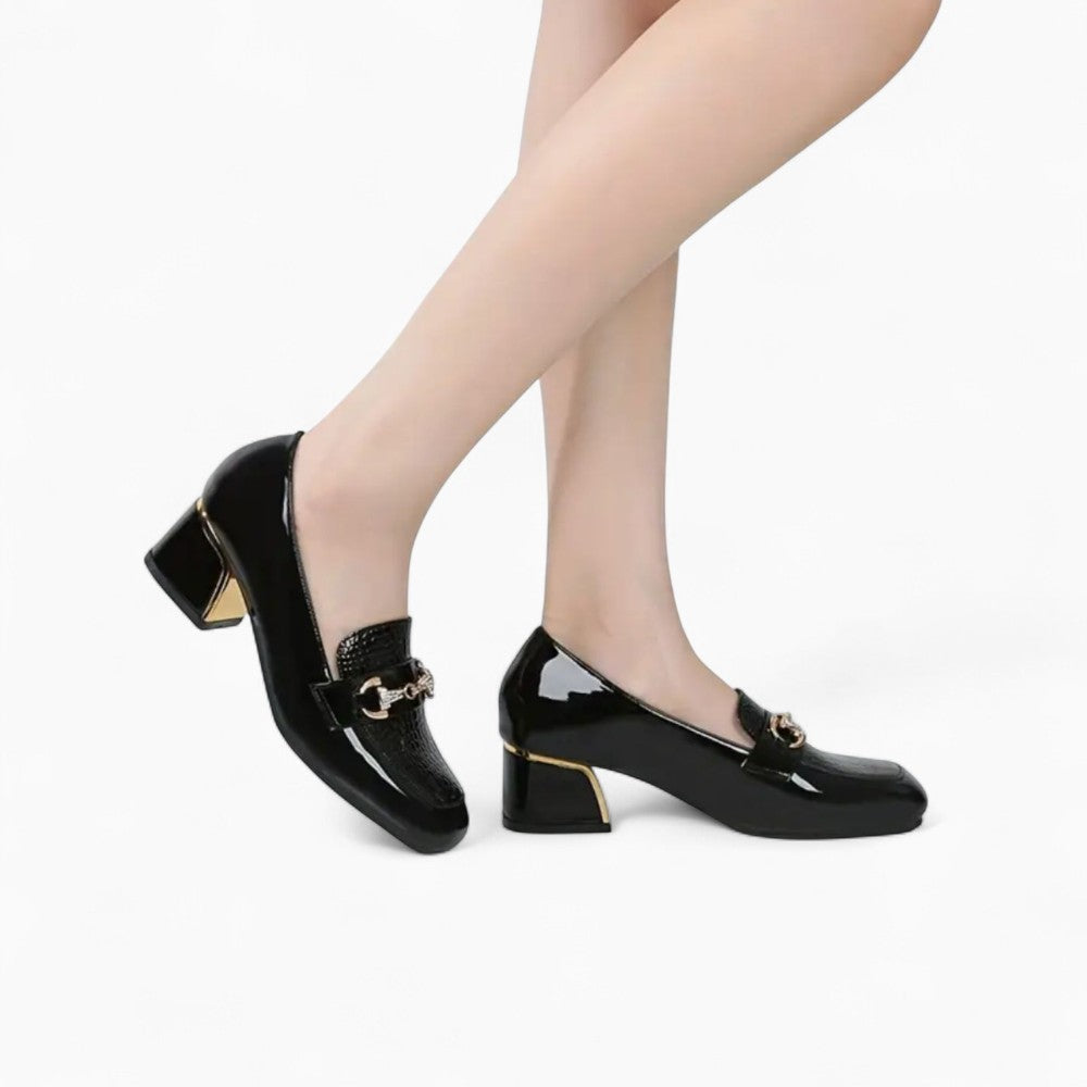 Square Toe Genuine Leather Loafers for Women