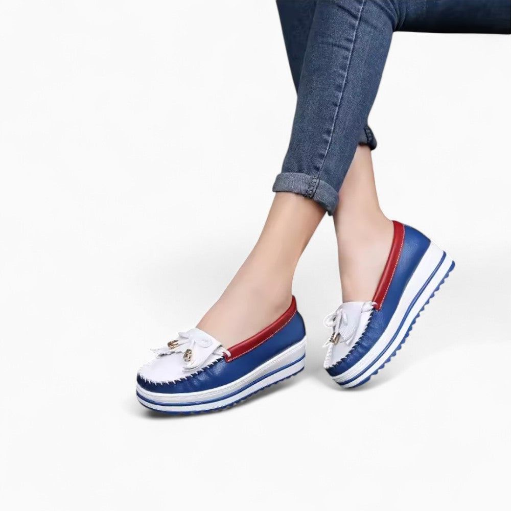 Two-Tone Platform Loafers for Women.