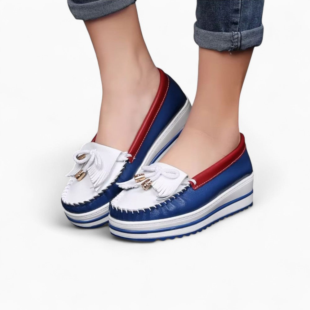 Two-Tone Platform Loafers for Women.