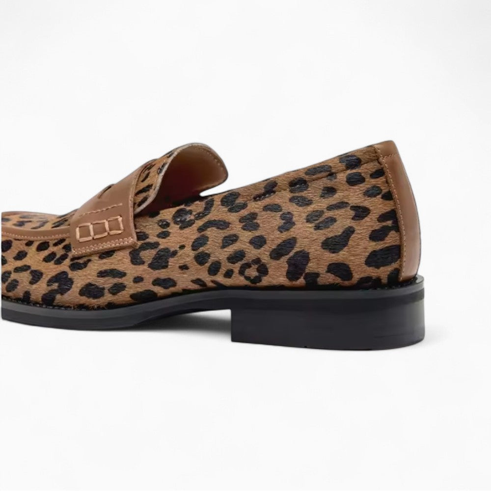 Leopard Print Platform Sole Loafers