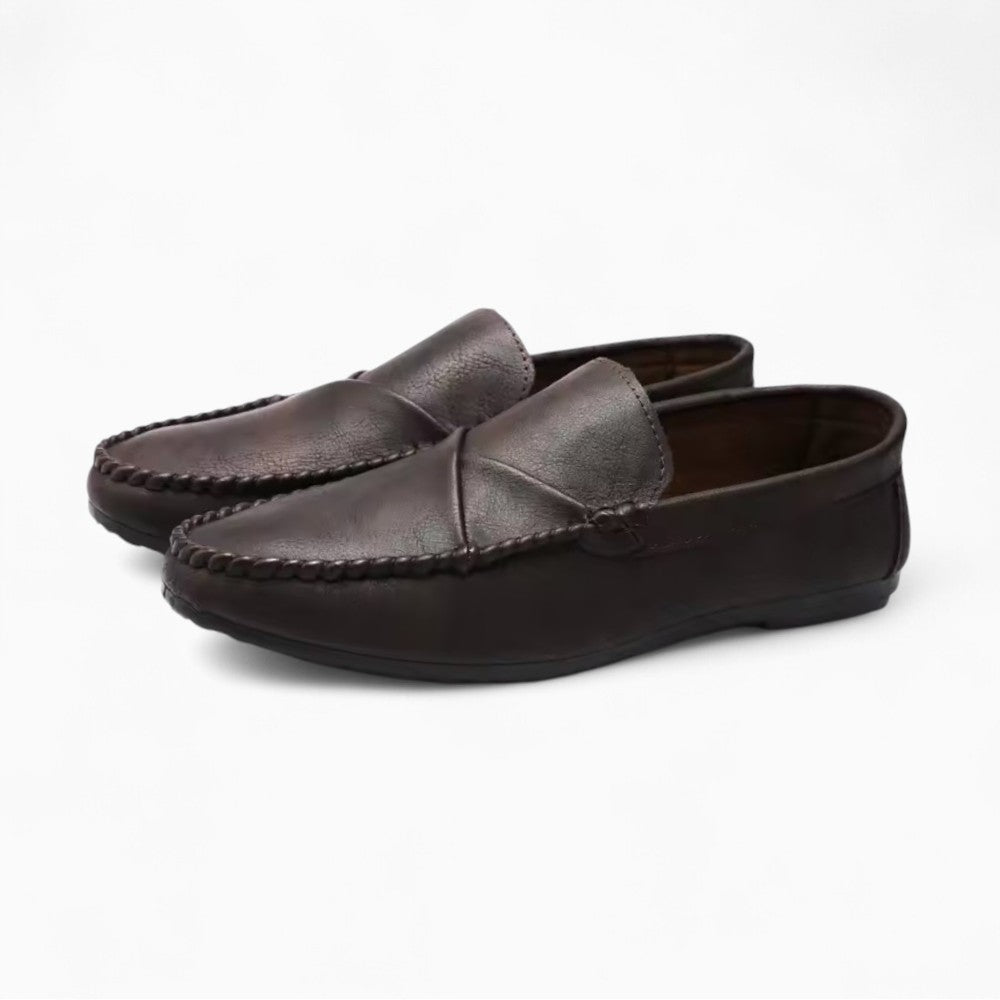 Men's Vintage Style Leather Effect Boat Loafers
