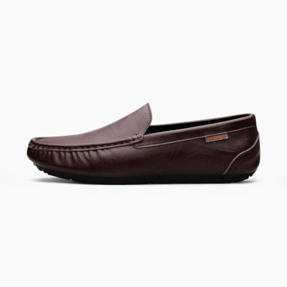 Men's Genuine Leather Boat Loafers in Large Sizes