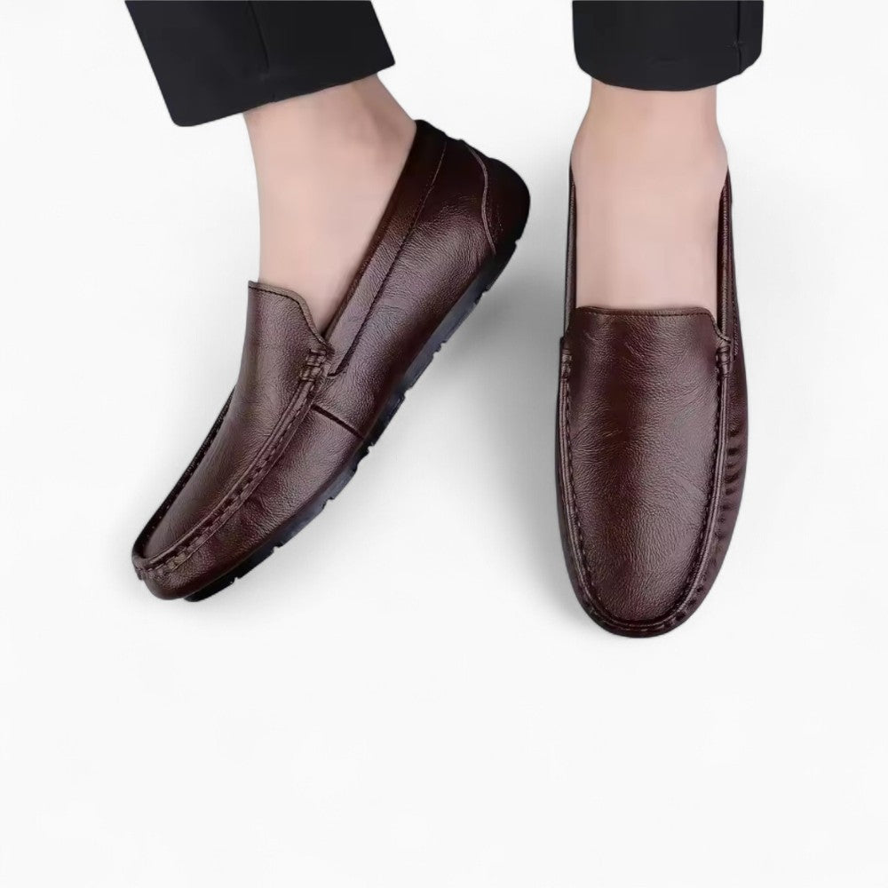 Men's Genuine Leather Boat Loafers in Large Sizes