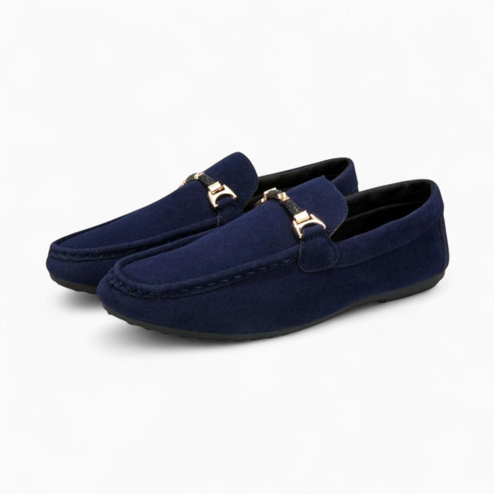 Men's Navy Blue Boat Loafers