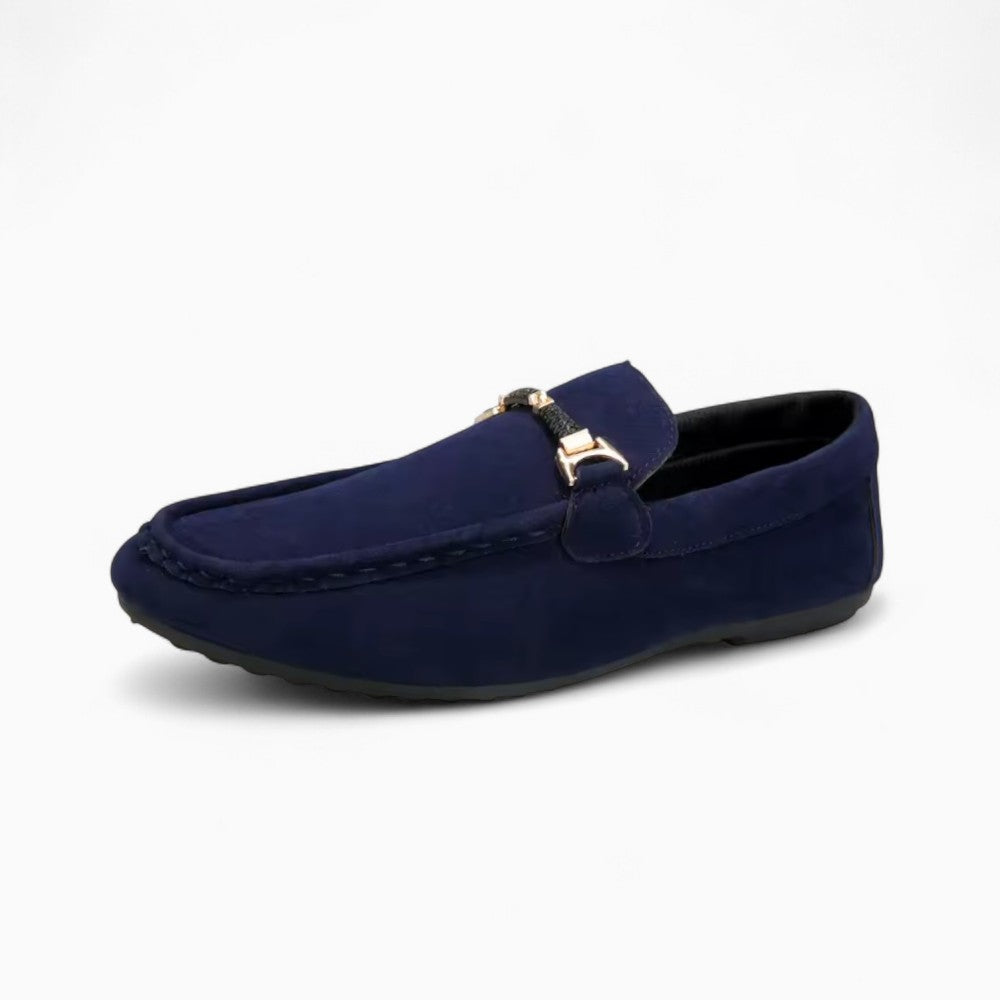 Men's Navy Blue Boat Loafers