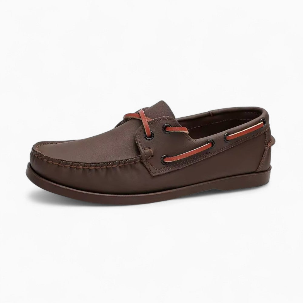 Men's Bicoloured Boat Loafers with Laces