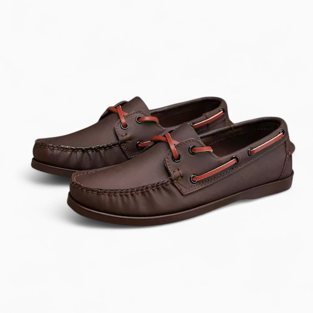 Men's Bicoloured Boat Loafers with Laces