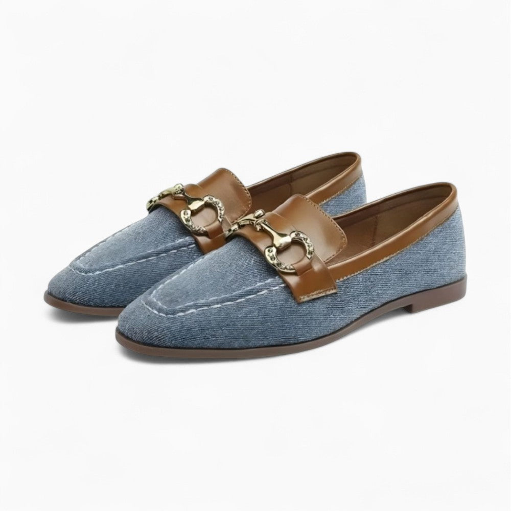 Soft Denim Blue Boat Style Loafers for Women
