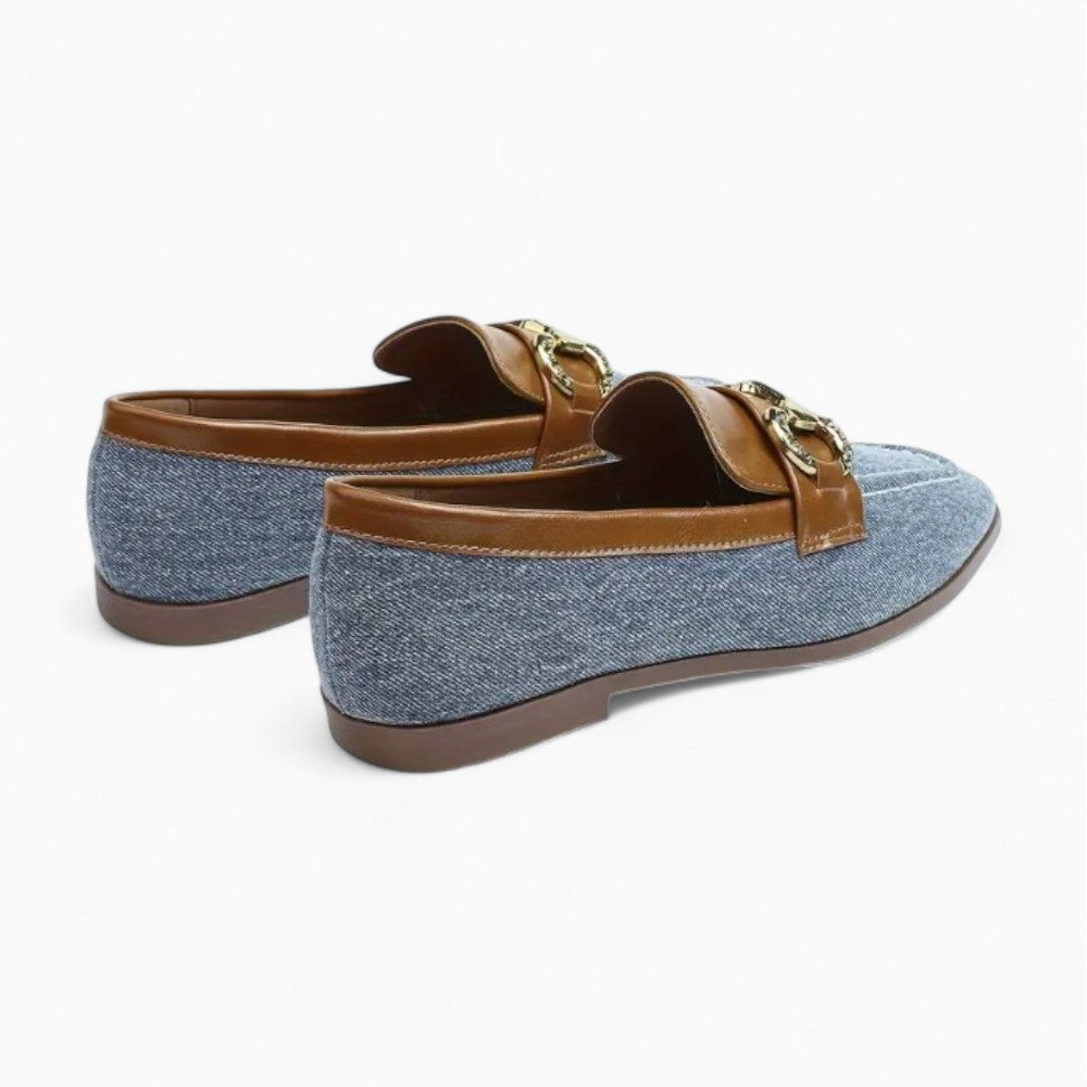 Soft Denim Blue Boat Style Loafers for Women