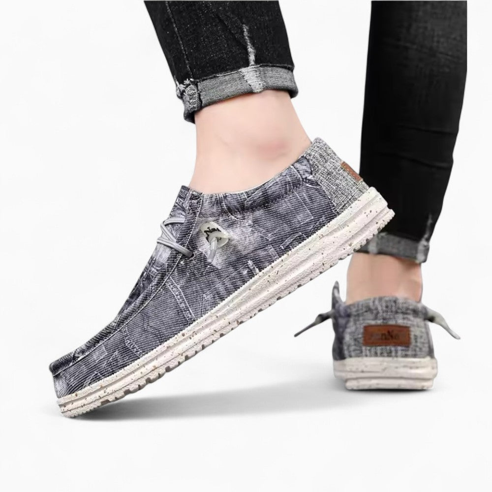 Casual Soft Loafers in Washed Denim