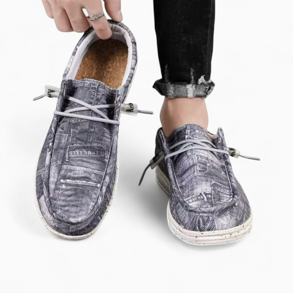 Casual Soft Loafers in Washed Denim