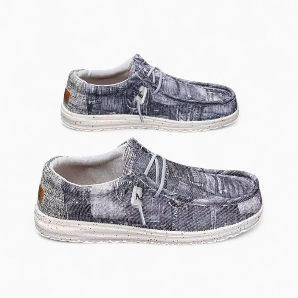Casual Soft Loafers in Washed Denim