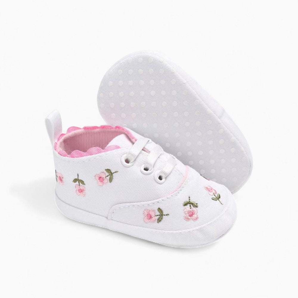 Soft Loafers with Flower Pattern for Baby Girl
