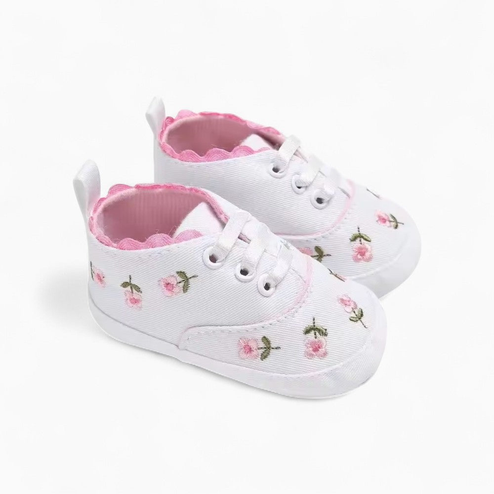 Soft Loafers with Flower Pattern for Baby Girl