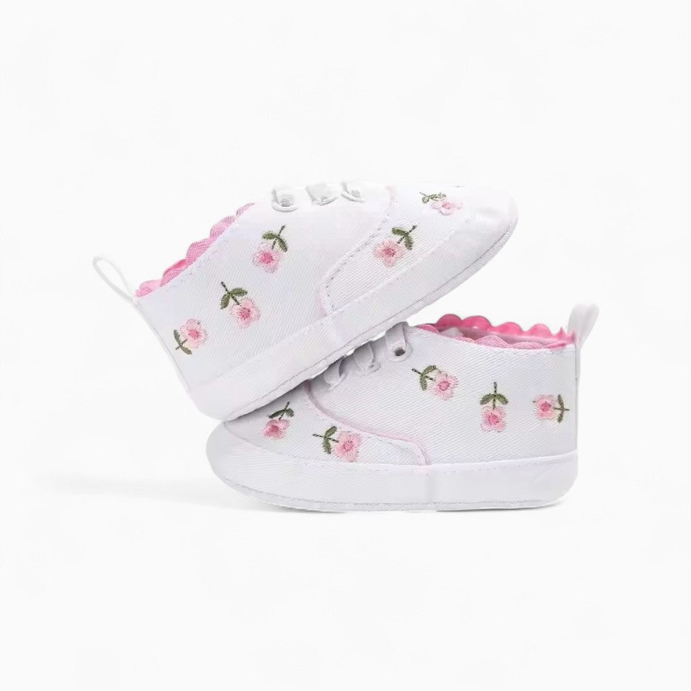 Soft Loafers with Flower Pattern for Baby Girl