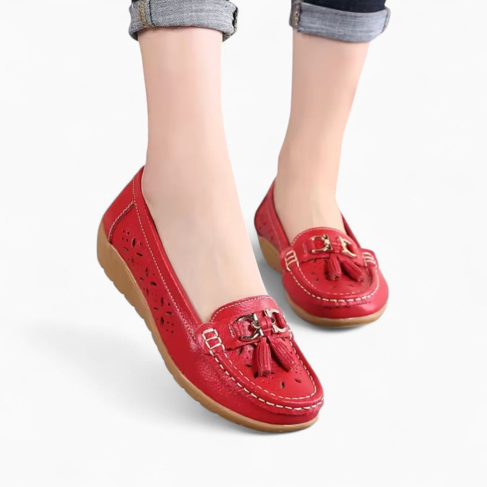 Soft Tasselled Cut-Out Loafers for Women
