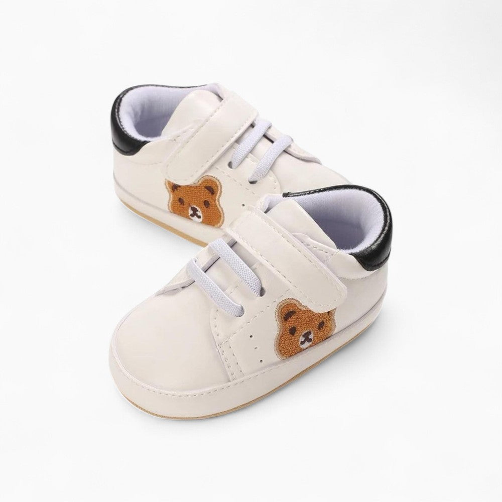 Soft Lace-Up Bear-Shaped Loafers for Babies