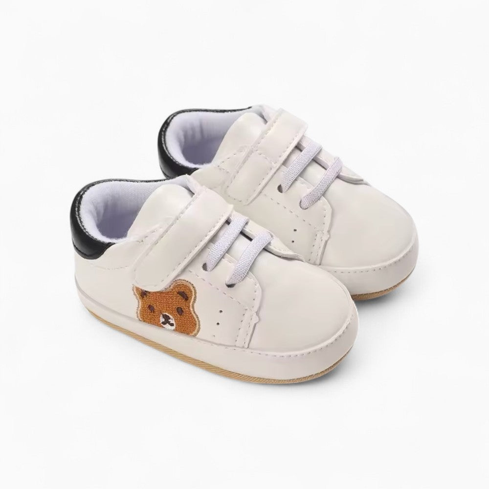 Soft Lace-Up Bear-Shaped Loafers for Babies